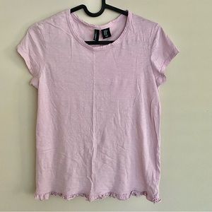 CYNTHIA ROWLEY pink ruffle top